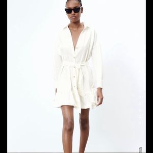 Zara white linen dress